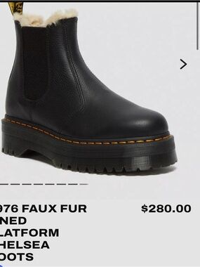 DrMartens Faux-Fur Lined Platform Chelsea Boot